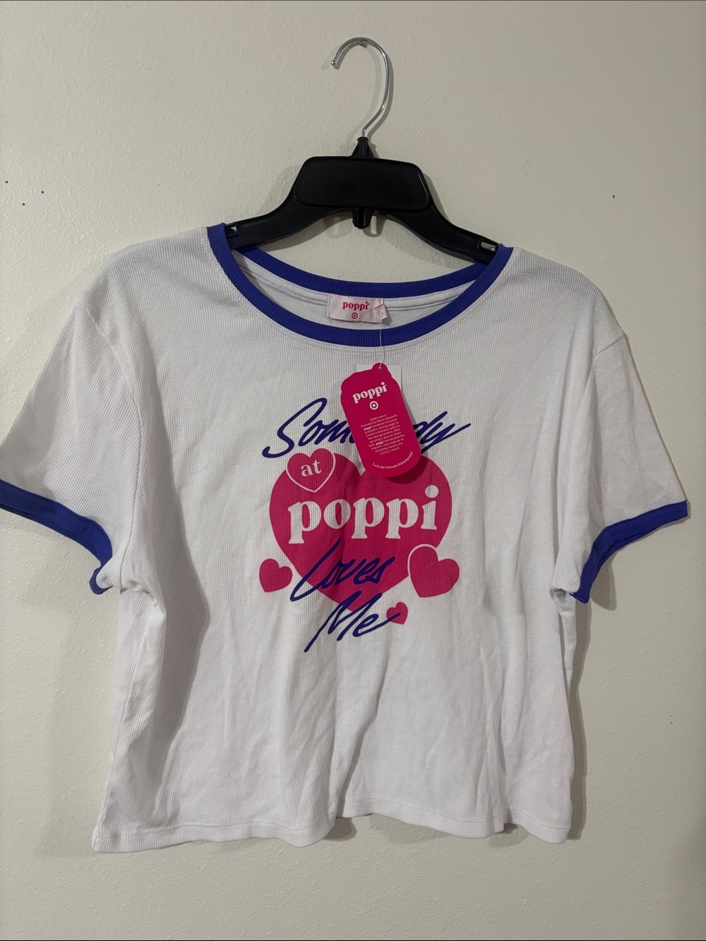 NWT Poppi Somebody At Poppi Loves Me Ribbed Cropped Top Size XXL